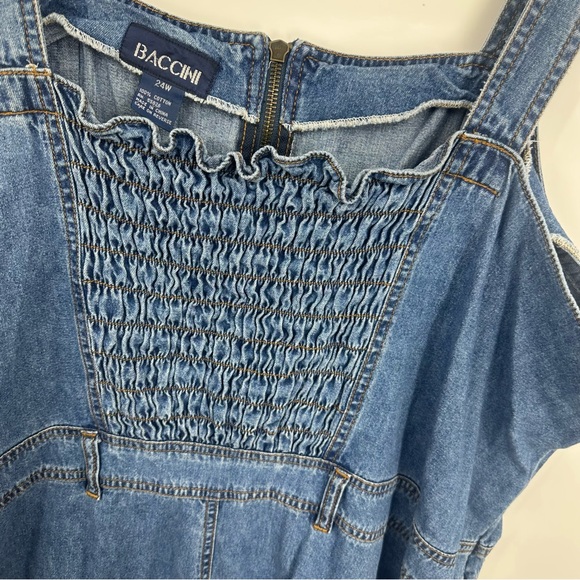 Vintage Y2K Denim Midi Dress Size 24W Plus Size Early 2000s Festival Rodeo - Picture 8 of 9